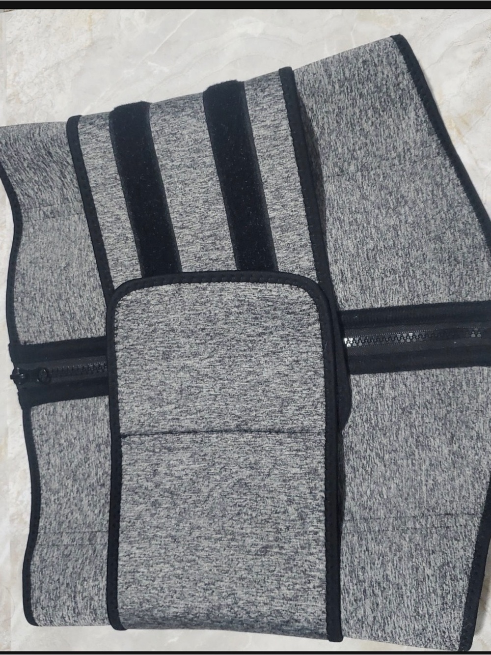 Grey and Black Waist Trainer with Zipper